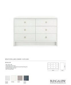 Bungalow 5 Bryant Linen Extra Large 6 Drawer Chest White New Arrivals 17 Bungalow 5 Bryant Linen Extra Large 6 Drawer Chest White New Arrivals