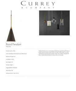 Currey And Company Baird Pendant