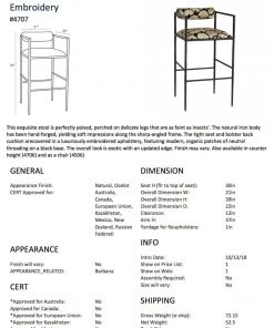 Arteriors Home Barbana Bar Stool Ocelot Embroidery 16 Arteriors Home Barbana Bar Stool Ocelot Embroidery