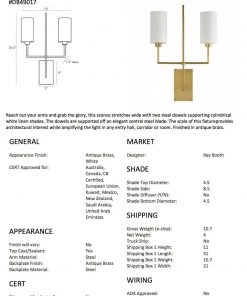 Arteriors Home Blade Sconce Antique Brass 16 Arteriors Home Blade Sconce Antique Brass