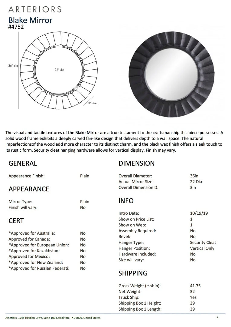 Arteriors Home New Arrivals Blake Mirror 8 Arteriors Home New Arrivals Blake Mirror