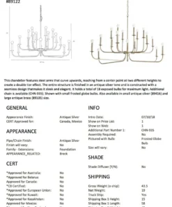 Arteriors Home New Arrivals Breck Large Chandelier Antique Silver 6 Arteriors Home New Arrivals Breck Large Chandelier Antique Silver