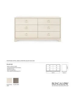 Bungalow 5 Stanford Extra Large 6 Drawer Chest Blanched Oak New Arrivals 14 Bungalow 5 Stanford Extra Large 6 Drawer Chest Blanched Oak New Arrivals