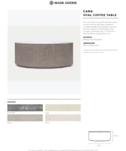 Made Goods New Arrivals Cara Oval Coffee Table Cool Gray Faux Shagreen 9 Made Goods New Arrivals Cara Oval Coffee Table Cool Gray Faux Shagreen