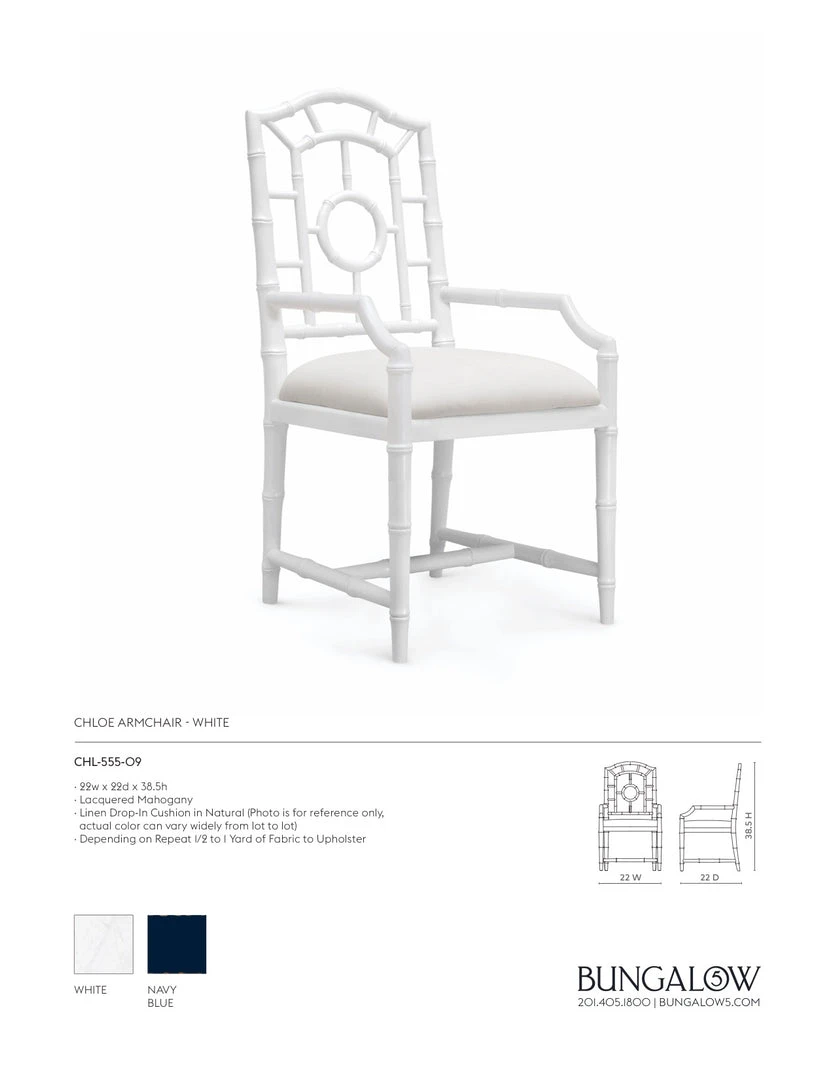Bungalow 5 Chloe Armchair White Bungalow 5 Chloe Armchair White