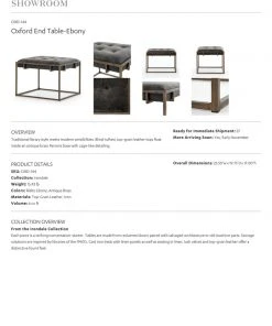 Four Hands New Arrivals Oxford End Table Ebony Leather 15 Four Hands New Arrivals Oxford End Table Ebony Leather