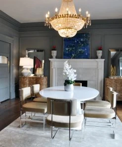 Worlds Away Jefferson Oval Dining Table White Lacquer