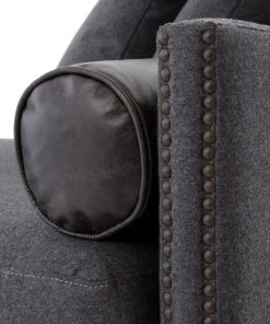 Four Hands Mercury Double Chaise Charcoal Felt 14 Four Hands Mercury Double Chaise Charcoal Felt