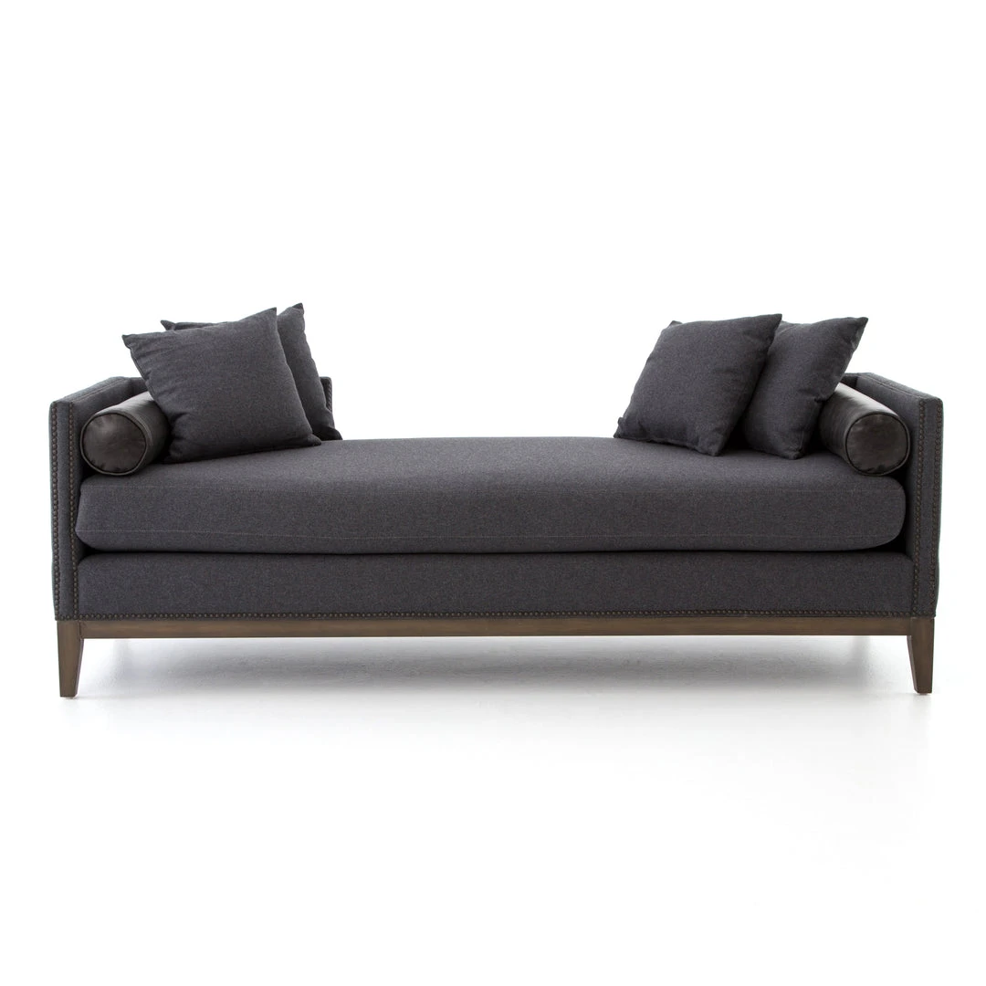 Four Hands Mercury Double Chaise Charcoal Felt 5 Four Hands Mercury Double Chaise Charcoal Felt