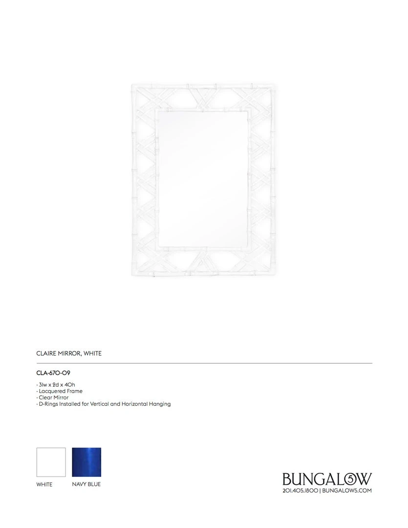 Bungalow 5 Claire Mirror White 7 Bungalow 5 Claire Mirror White