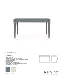 Bungalow 5 Claudette Desk Gray