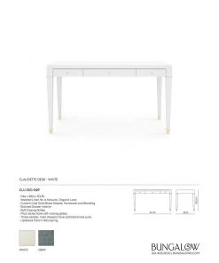 Bungalow 5 New Arrivals Claudette Desk White