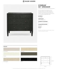 Made Goods Conrad 36" Dresser Champagne Faux Raffia New Arrivals