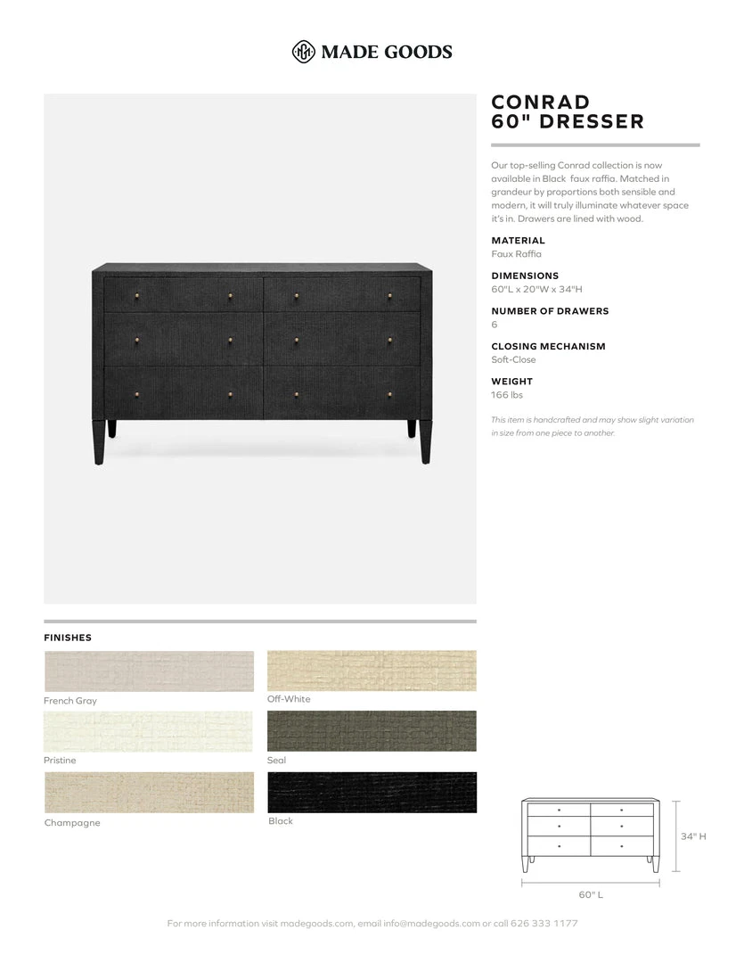 Made Goods Conrad 60" Dresser Champagne Faux Raffia New Arrivals Made Goods Conrad 60" Dresser Champagne Faux Raffia New Arrivals