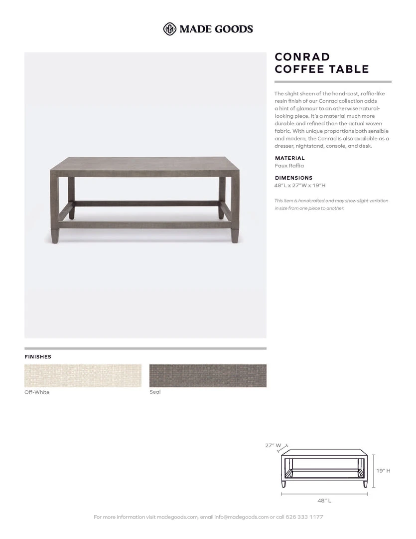 Made Goods Conrad Coffee Table Off White Faux Raffia 4 Made Goods Conrad Coffee Table Off White Faux Raffia