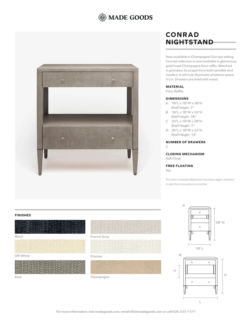 Made Goods Conrad Double Nightstand French Gray Faux Raffia 5 Made Goods Conrad Double Nightstand French Gray Faux Raffia