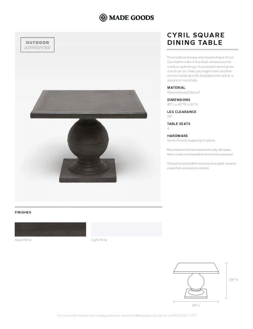 Made Goods New Arrivals Cyril Square Dining Table Light Gray Concrete 4 Made Goods New Arrivals Cyril Square Dining Table Light Gray Concrete