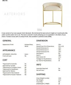 Arteriors Home Calvin Counter Stool Muslin And Antique Brass New Arrivals 12 Arteriors Home Calvin Counter Stool Muslin And Antique Brass New Arrivals