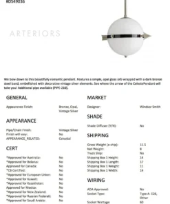 Arteriors Home Celestial Pendant Silver New Arrivals