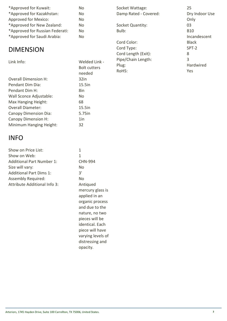 Arteriors Home Chainmail Pendant 7 Arteriors Home Chainmail Pendant