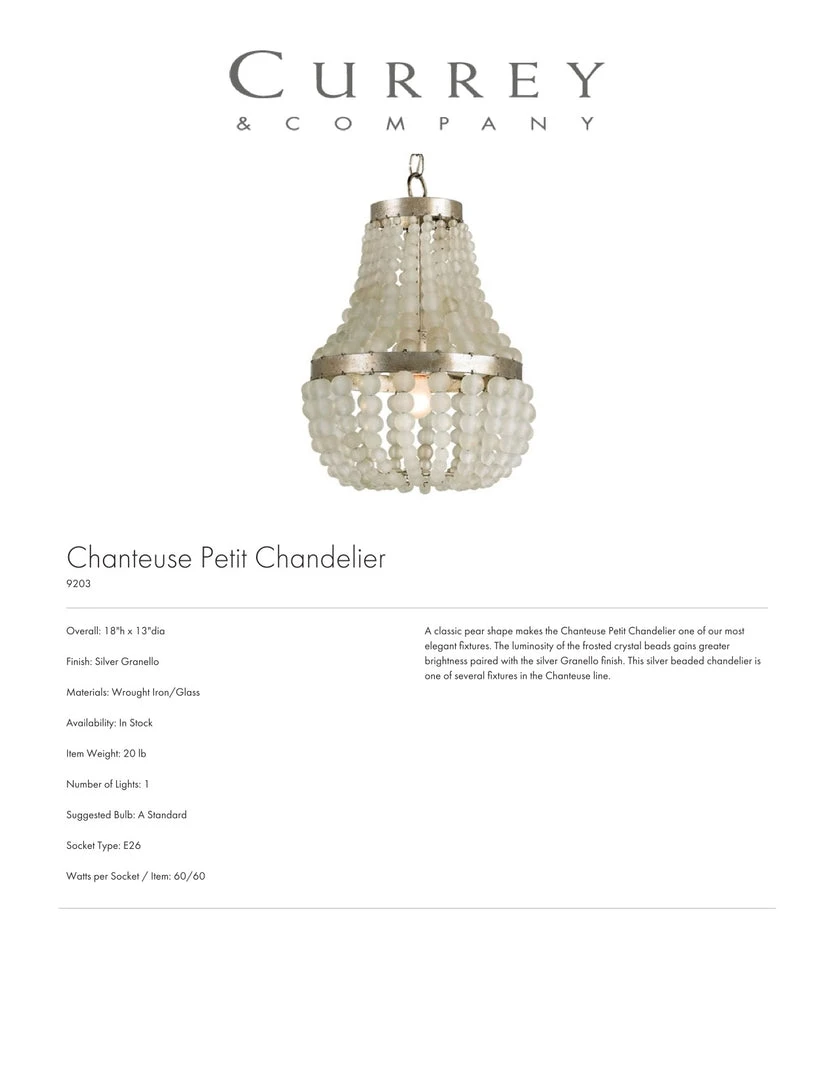 Currey And Company Chanteuse Petit Chandelier 4 Currey And Company Chanteuse Petit Chandelier