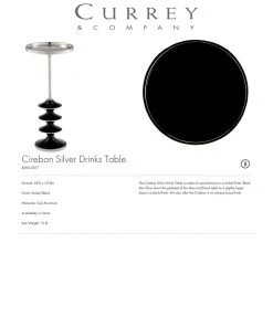 Currey And Company Cirebon Silver Drinks Table New Arrivals