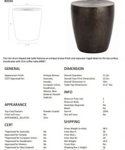 Arteriors Home Clint Side Table Antique Bronze 12 Arteriors Home Clint Side Table Antique Bronze