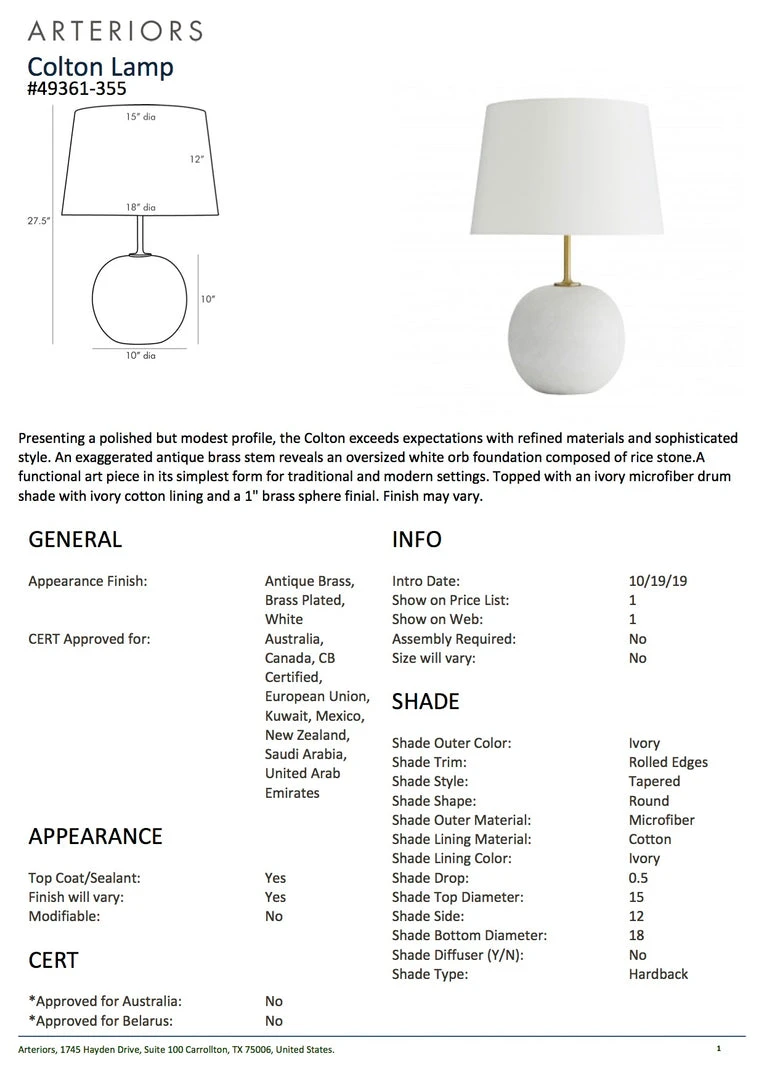 Arteriors Home Colton Lamp New Arrivals 7 Arteriors Home Colton Lamp New Arrivals