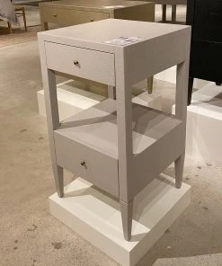 Made Goods New Arrivals Conrad Low Single Nightstand French Gray Faux Raffia