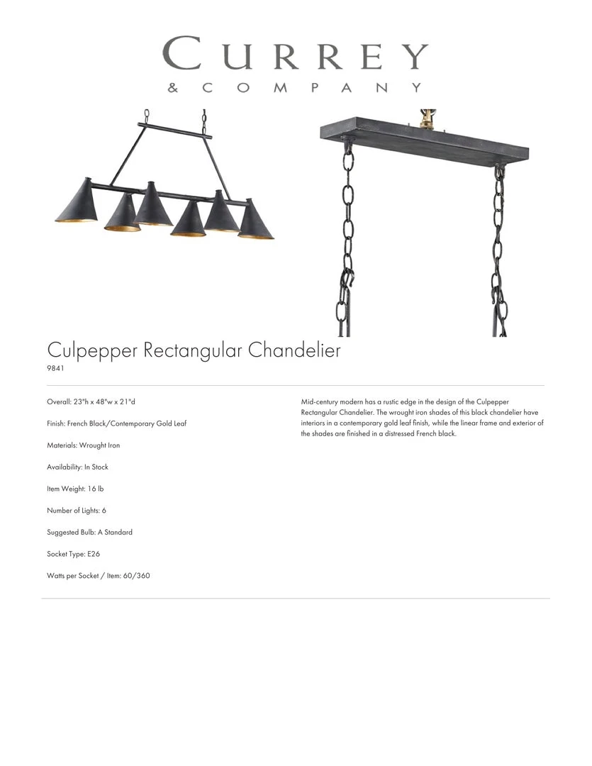 Currey And Company Culpepper Rectangular Chandelier 9 Currey And Company Culpepper Rectangular Chandelier