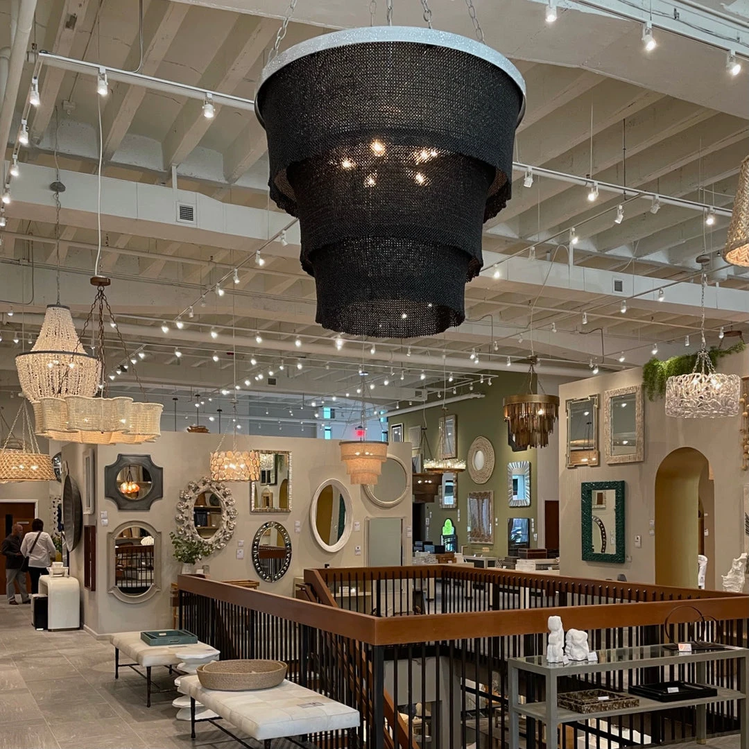 Made Goods Patricia Chandelier Black Coco Beads And Silver New Arrivals 4 Made Goods Patricia Chandelier Black Coco Beads And Silver New Arrivals