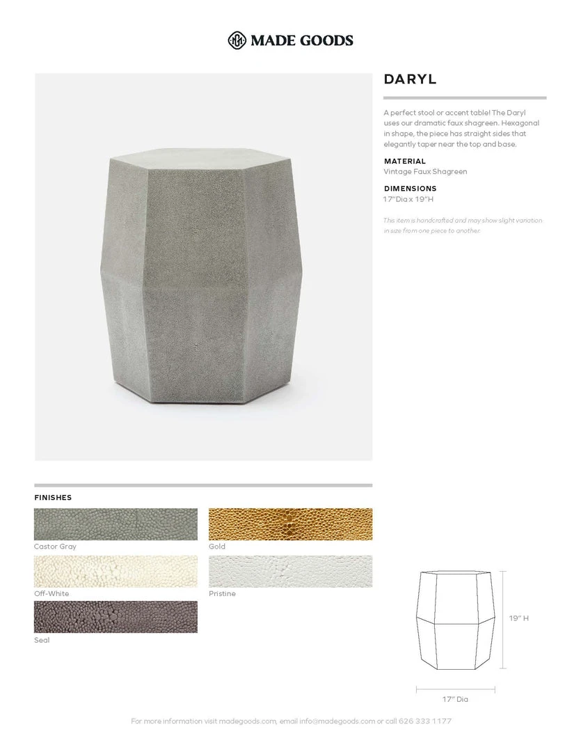 Made Goods New Arrivals Daryl Stool Pristine Faux Shagreen 7 Made Goods New Arrivals Daryl Stool Pristine Faux Shagreen