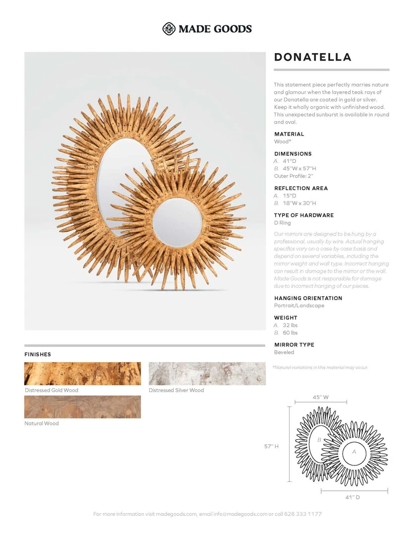 Made Goods New Arrivals Donatella Oval Mirror Gold 7 Made Goods New Arrivals Donatella Oval Mirror Gold