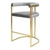 Worlds Away New Arrivals Donovan Bar Stool Grey Velvet And Gold Leaf