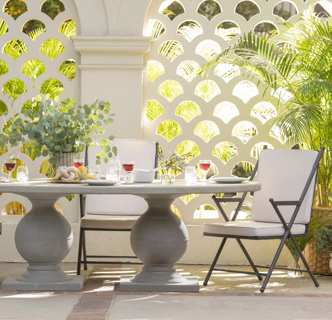 Made Goods Cyril Oval Dining Table Light Gray Concrete Made Goods Cyril Oval Dining Table Light Gray Concrete