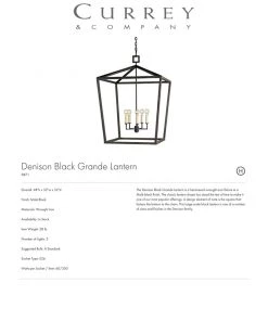 Currey And Company Denison Lantern Black - 4 Sizes New Arrivals