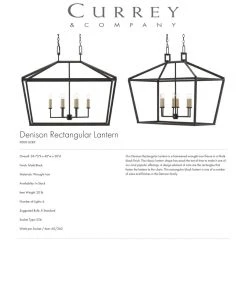 Currey And Company Denison Rectangular Lantern Black 13 Currey And Company Denison Rectangular Lantern Black