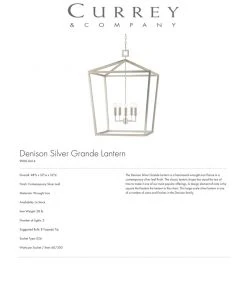 Currey And Company Denison Lantern Silver - 4 Sizes New Arrivals