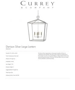Currey And Company Denison Lantern Silver - 4 Sizes New Arrivals
