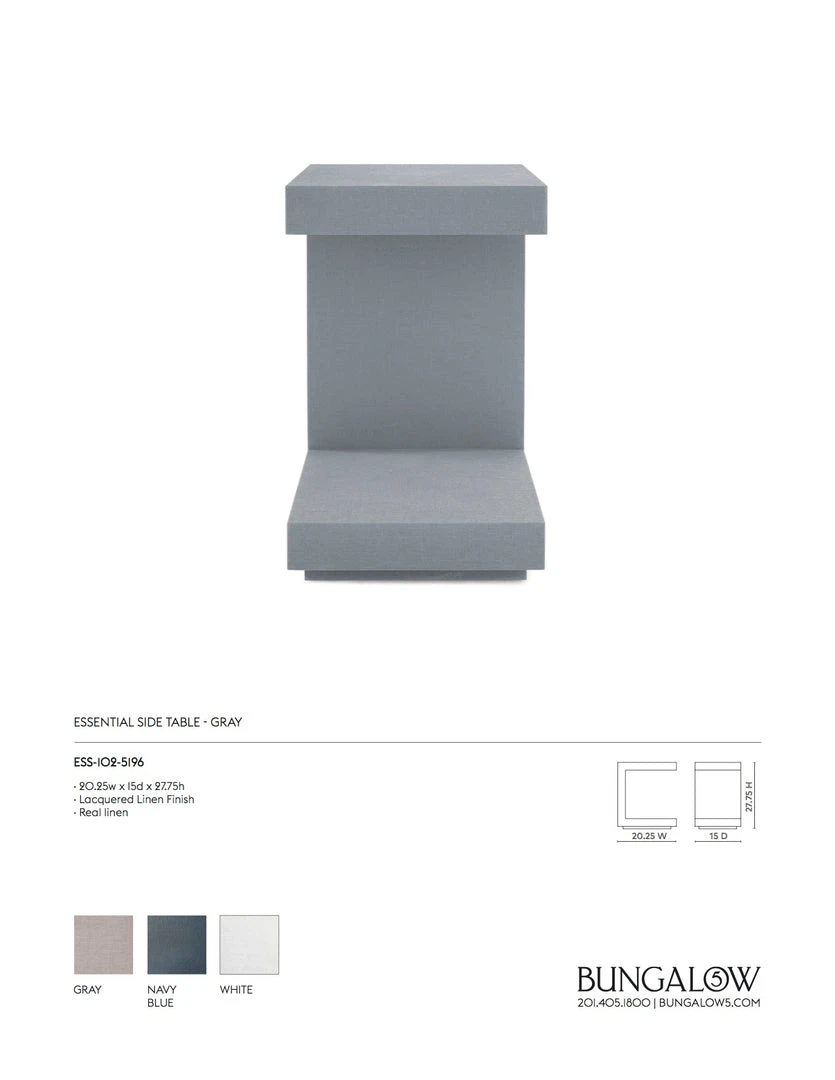 Bungalow 5 Essential Side Table Gray 6 Bungalow 5 Essential Side Table Gray