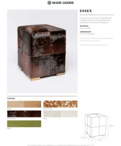 Made Goods Essex Stool Beige Hair On Hide Leather 12 Made Goods Essex Stool Beige Hair On Hide Leather