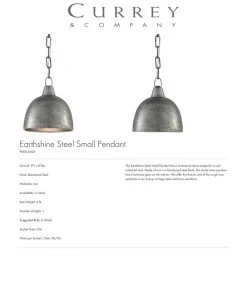 Currey And Company Earthshine Pendant Steel Small 9 Currey And Company Earthshine Pendant Steel Small