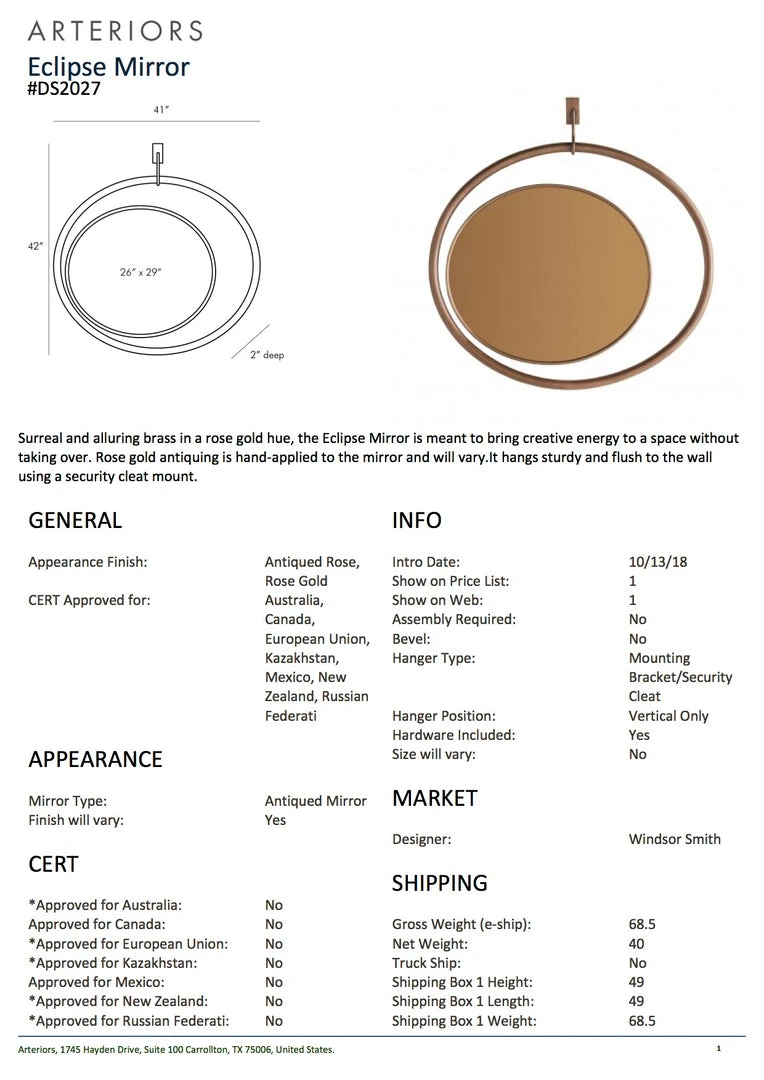 Arteriors Home Eclipse Mirror 7 Arteriors Home Eclipse Mirror