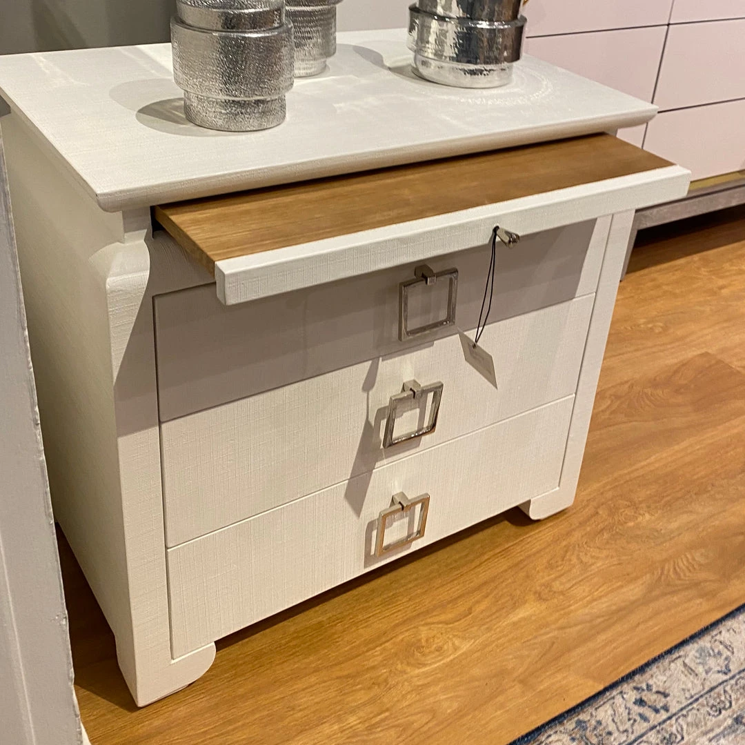 Bungalow 5 Elina 3 Drawer Side Table White 6 Bungalow 5 Elina 3 Drawer Side Table White