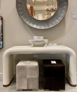 Made Goods Essex Stool Gray Hair On Hide Leather New Arrivals