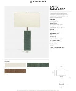 Made Goods Fabre Table Lamp Off White Burlap And Clear Resin New Arrivals