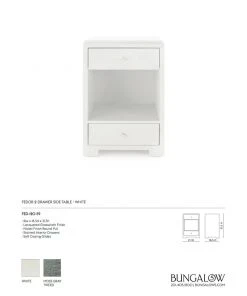 Bungalow 5 Fedor Two Drawer Side Table White Grasscloth New Arrivals 11 Bungalow 5 Fedor Two Drawer Side Table White Grasscloth New Arrivals
