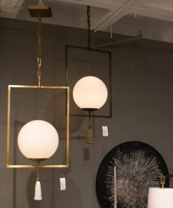 Arteriors Home New Arrivals Trapeze Pendant Antique Brass