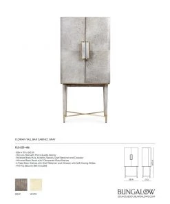Bungalow 5 New Arrivals Florian Tall Bar Cabinet Gray 25 Bungalow 5 New Arrivals Florian Tall Bar Cabinet Gray
