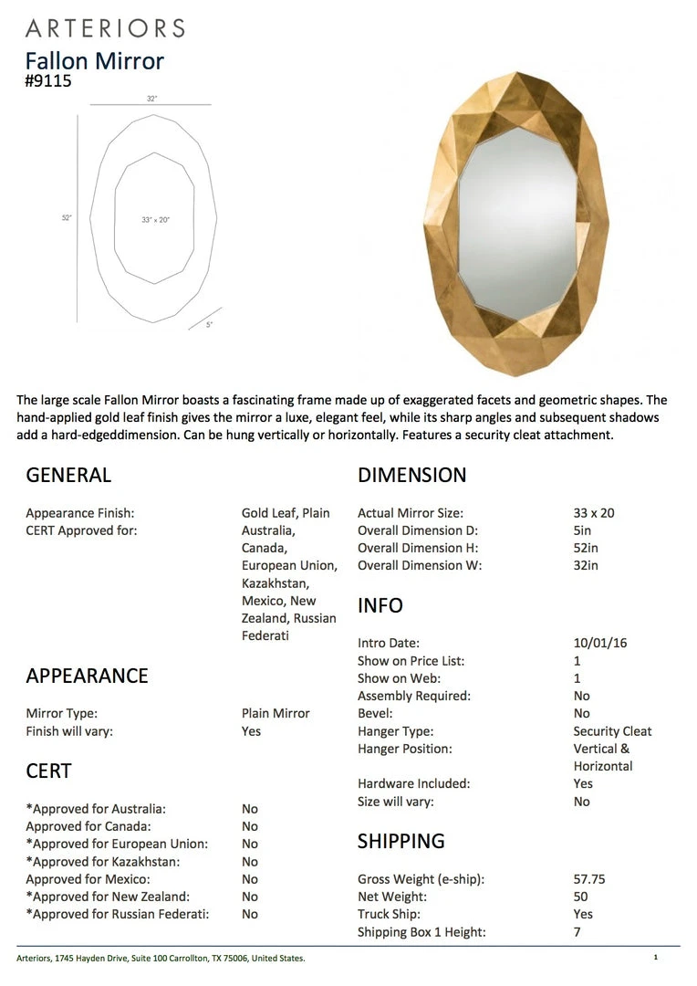 Arteriors Home Fallon Wall Mirror New Arrivals Arteriors Home Fallon Wall Mirror New Arrivals